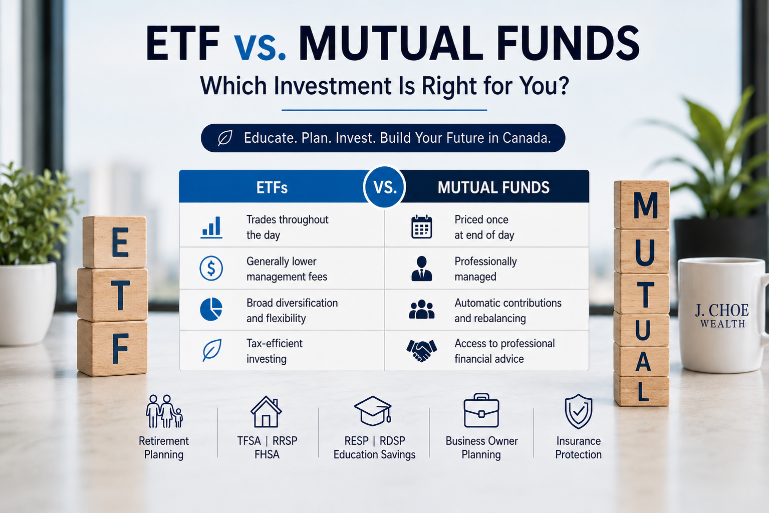 ETF vs 뮤추얼펀드: 캐나다에서는 어떤 투자가 나에게 맞을까?