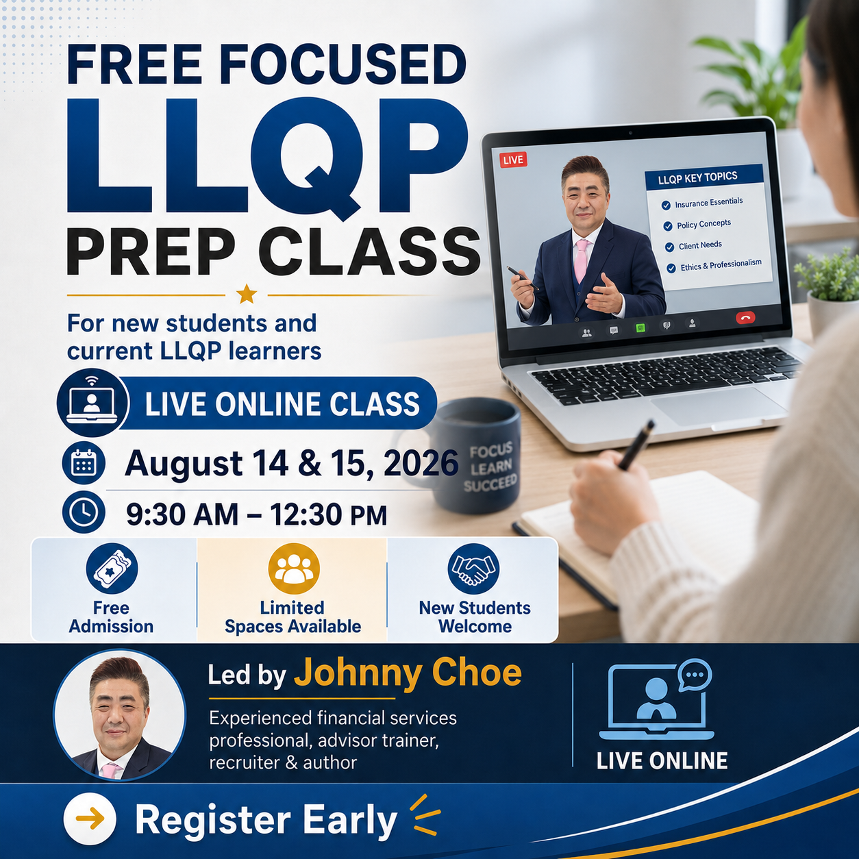 Free LLQP Exam Prep Online Class | August 14 & 15, 2026