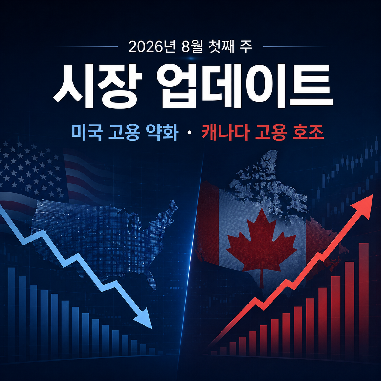 2026년 8월 첫째 주 시장 업데이트: 미국 고용 약화와 캐나다 고용 호조